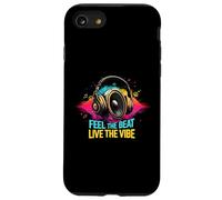 Music Headphones DJ Feel The Beat Live The Vibe Retro Sound Carcasa para iPhone SE (2020) / 7/8