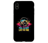 Music Headphones DJ Feel The Beat Live The Vibe Retro Sound Carcasa para iPhone XS MAX