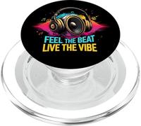 Music Headphones DJ Feel The Beat Live The Vibe Retro Sound PopSockets PopGrip para MagSafe