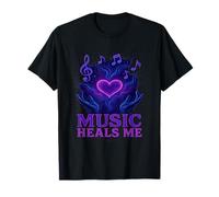 Music Heals Me Notas musicales espirituales Terapia de sonido del corazón Camiseta