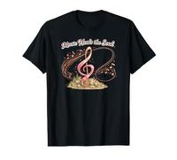 Music Heals The Soul de Mujer con cáncer con Cinta Rosa Camiseta gráfica económica