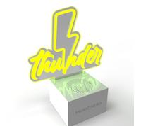 MUSIC HERO Neon - Altavoz inalámbrico portátil de 3 W con LED Brillante, botón de Encendido/Apagado, Cable de Carga USB-C Incluido, hasta 2 Horas de música Continua, Amarillo