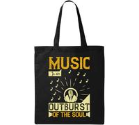 Music is an Outburst of The Soul Artist Slogan - Bolsa de algodón ecológico natural, color negro, Black, Talla única