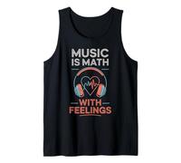 Music Is Math With Feelings Headphones Heartbeat Art Camiseta sin Mangas