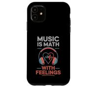 Music Is Math With Feelings Headphones Heartbeat Art Carcasa para iPhone 11