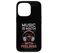 Music Is Math With Feelings Headphones Heartbeat Art Carcasa para iPhone 13 Pro