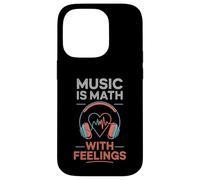 Music Is Math With Feelings Headphones Heartbeat Art Carcasa para iPhone 14 Pro