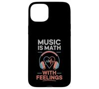Music Is Math With Feelings Headphones Heartbeat Art Carcasa para iPhone 15 Plus