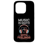 Music Is Math With Feelings Headphones Heartbeat Art Carcasa para iPhone 15 Pro