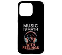 Music Is Math With Feelings Headphones Heartbeat Art Carcasa para iPhone 15 Pro Max