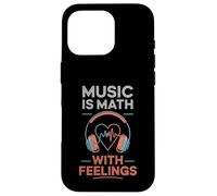 Music Is Math With Feelings Headphones Heartbeat Art Carcasa para iPhone 16 Pro
