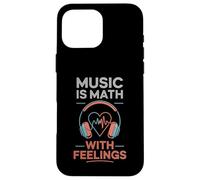 Music Is Math With Feelings Headphones Heartbeat Art Carcasa para iPhone 16 Pro Max