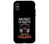 Music Is Math With Feelings Headphones Heartbeat Art Carcasa para iPhone X/XS