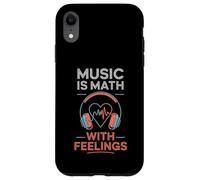 Music Is Math With Feelings Headphones Heartbeat Art Carcasa para iPhone XR