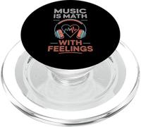 Music Is Math With Feelings Headphones Heartbeat Art PopSockets PopGrip para MagSafe