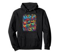 Music Is Medicine Colorido Soundwave Heart Design Sudadera con Capucha