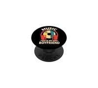 Music Is My Boyfriend - Auriculares Retro Divertidos para Amantes de la música PopSockets PopGrip Adhesivo