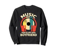 Music Is My Boyfriend - Auriculares Retro Divertidos para Amantes de la música Sudadera