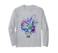 Music Is My DNA Rhythm Graphic Vintage Retro Músico Manga Larga