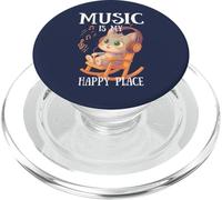 Music Is My Happy Place Cute Kawaii Cat Auricular Cozy Music PopSockets PopGrip para MagSafe