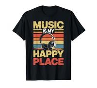 Music Is My Happy Place Música Auriculares Dj Dj Camiseta