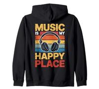 Music Is My Happy Place Música Auriculares Dj Dj Sudadera con Capucha