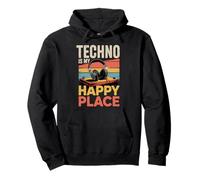 Music Is My Happy Place Música Auriculares Dj Dj Sudadera con Capucha