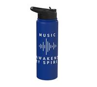 Music Is My Happy Place Musician Band Outfit Men Stainless Steel Insulated Water Bottle