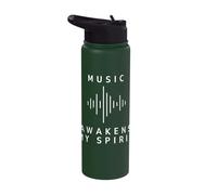 Music Is My Happy Place Musician Band Outfit Men Stainless Steel Insulated Water Bottle