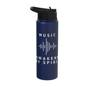 Music Is My Happy Place Musician Band Outfit Men Stainless Steel Insulated Water Bottle