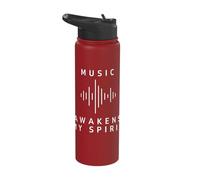 Music Is My Happy Place Musician Band Outfit Men Stainless Steel Insulated Water Bottle