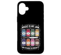 Music Is My Jam Funny Lover Juego de Palabras Rock Jazz Blues Pop Folk Carcasa para iPhone 16 Plus