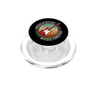 Music Is My Life Forever - Gráfico Retro de Guitarra eléctrica PopSockets PopGrip para MagSafe