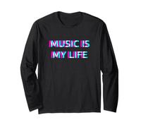 Music Is My Life Night out Party Dance Festival Club Wear Manga Larga