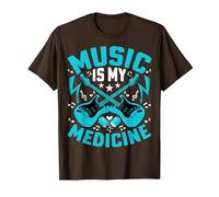 Music Is My Medicine - Funny Guitarist Guitar Musician Camiseta, Hombre, Marrón, 3XL