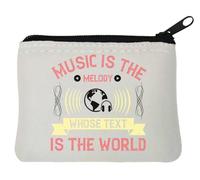 Music is The melody whose text is The world Headphones - Monedero de neopreno (10 x 11 cm), color blanco, White, Talla única
