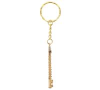 Music Keychain: Mini Metal Flute Keychain for Music Lovers - Retro Musical Instrument Keyring with Flute Charm Pendant - Backpack Pendant
