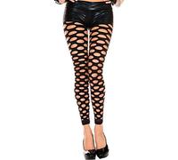 Music Legs Visión Densidad Leggings Negro con agujeros