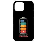 Music Lover Powered By Playlists Battery Charge Design Carcasa para iPhone 16 Pro Max