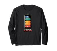 Music Lover Powered By Playlists Battery Charge Design Manga Larga