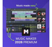MUSIC MAKER 2026 Premium - Crear música es fácil | Software de audio | Programa de música | Para Windows 10/11 | 1 licencia de descarga para PC
