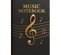Music Manuscript Notebook: 12 Staves, 100 Pages - Black Cover: Blank Sheet Music Journal for Musicians, Composers & Students - Ideal for Piano, Guitar, Violin & All Instruments