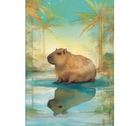 Music Manuscript Notebook: A4 Layout for Clear and Structured Composition, Capybara by the lake themed cover