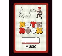 Music Manuscript Notebook for Kids: Wide Staff for Grades 4-6: Retro Cover, Beginner-Friendly - 8.5 × 11 in, 96 Pages