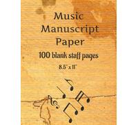 Music Manuscript Paper: Essential for writing, creating, and finding inspiration, featuring 100 pages of music-ruled paper | 8.5" x 11" notebook for ... and recording music, with 14 staves per page.