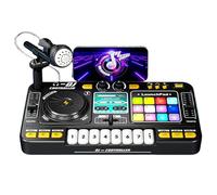 Music Mixer Piano Toy, Portable Keyboard USB Charging, DJ Learning Digital Audio, Lights and Sound Effects, Children’s Musical Instrument, 13.98x8.27x3.74 Inches, Black, 1 Piece