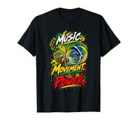 Music Movement Power Divertida Capoeira Roda Fighter Camiseta gráfica económica