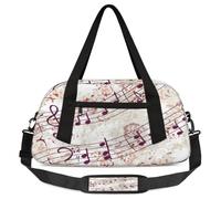 Music Note - Bolsas de lona para niños y niñas, ligeras, con temática musical, para gimnasio, para niños, para llevar durante la noche, para fin de semana, viajes, baile, nota musical, 18.5L x 7.8W x