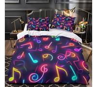 Music Note - Funda nórdica reversible 3D con diseño de piano Keys (260 x 220 cm)