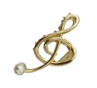 Music Note Hair Clip - 12x5.5cm Treble Clef Metal Claw, Fancy Musical Score Hairpin, Non Slip Pearl Ornament, Strong Hold Styling Accessory - For Women Girls Daily Life Party Decoration